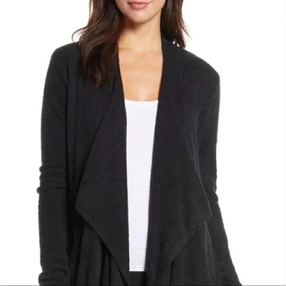 Barefoot Dreams Black Waterfall Cardigan Sweater Size Small Medium - Picture 1 of 5